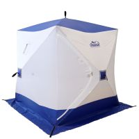 Палатка зимняя куб СЛЕДОПЫТ 2,1 х2,1м, Oxford 210D PU 1000, 4-местная, цв. бело-синий