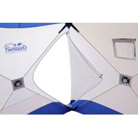 Палатка зимняя куб СЛЕДОПЫТ 2,1 х2,1м, Oxford 210D PU 1000, 4-местная, цв. бело-синий