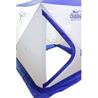 Палатка зимняя куб СЛЕДОПЫТ, 2-х местная, 3 слоя, цв. бело-синий