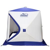 Палатка зимняя куб СЛЕДОПЫТ, 2-х местная, 3 слоя, цв. бело-синий