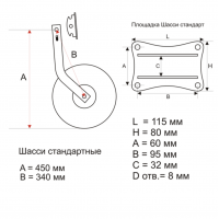 Транцевые колёса КОЛЕСЕЦ111 Перекидные для пайольных лодок