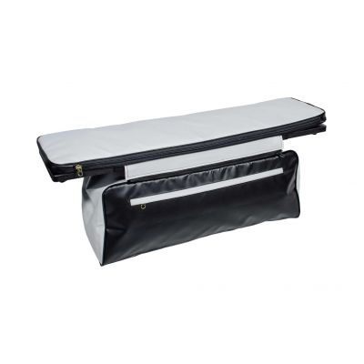 Комплект мягких накладок на сиденье с сумкой 86*20 см черно-белые ПВХ 600 г/м