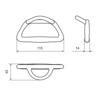 Кольцо-ручка передняя  д/транспортировки (св.серый пластик) Badger