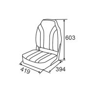 Кресло Highback Rainbow Boat Seat угольный / синий / светло-серый