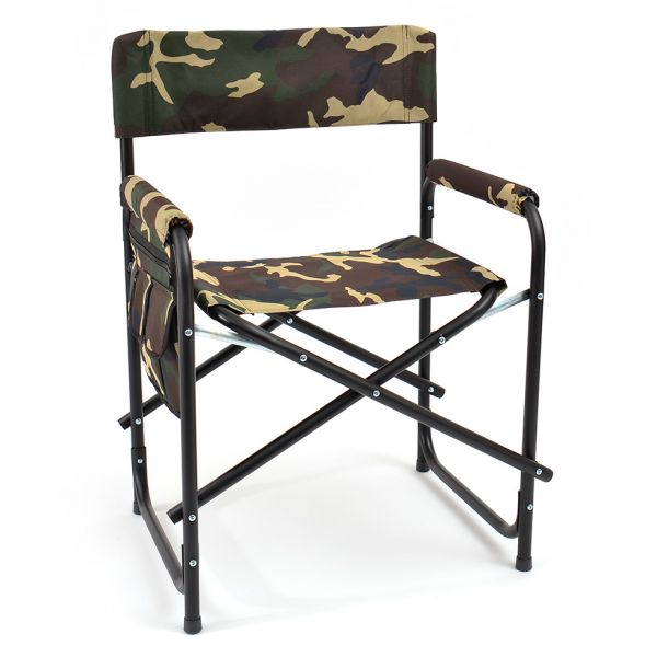 Кресло складное с карманом на подлокотнике сталь