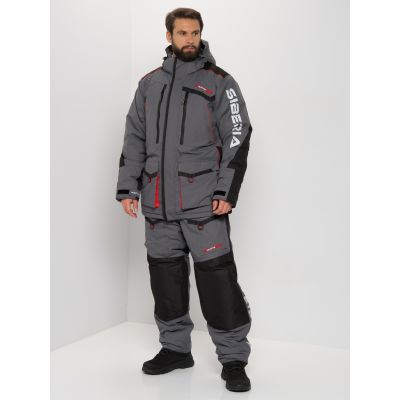 Костюм зимний Siberia цвет Серый/Черный ткань Breathable (Размер: 56-58, Рост: 182-188)