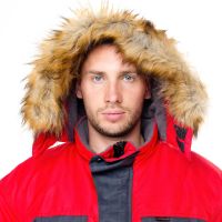 Костюм зимний Печора цвет Серый/Красный ткань Оксланд (Размер: 60-62, Рост: 188)