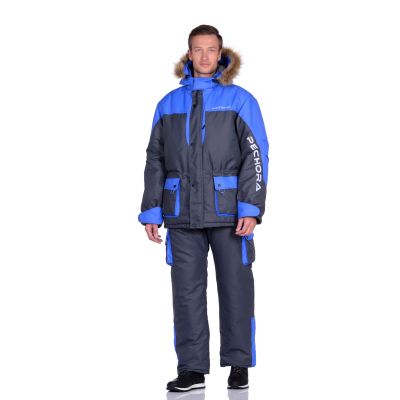 Костюм зимний Печора цвет Серый/Синий ткань Оксланд (Размер: 48-50, Рост: 176)
