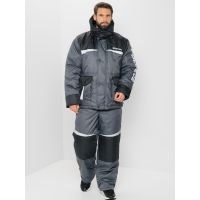 Костюм зимний ПолюсV-2 цвет Серый/Черный ткань Cell (Размер: 48-50, Рост: 170-176)