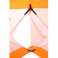 Палатка зимняя куб СЛЕДОПЫТ 1,8 х1,8 м, Oxford 210D PU 1000, 3-местная, цв. бело-оранж.