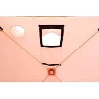 Палатка зимняя куб СЛЕДОПЫТ 1,8 х1,8 м, Oxford 210D PU 1000, 3-местная, цв. бело-оранж.