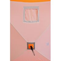 Палатка зимняя куб СЛЕДОПЫТ 1,8 х1,8 м, Oxford 240D PU 2000, 3-местная ,цв. бело-оранж.