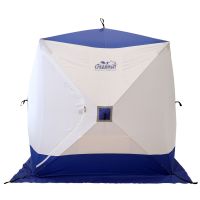 Палатка зимняя куб СЛЕДОПЫТ 1,8 х1,8 м, Oxford 240D PU 2000, 3-местная ,цв. бело-синий