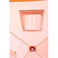 Палатка зимняя куб СЛЕДОПЫТ 2,1 х2,1 м, Oxford 210D PU 1000, 4-местная ,цв. бело-оранж.