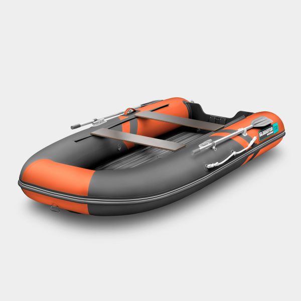 Надувная лодка GLADIATOR E330S оранжево-темносерая