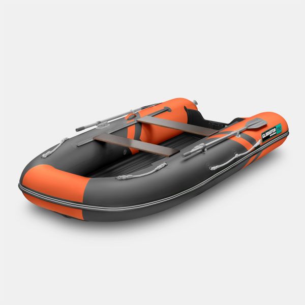 Надувная лодка GLADIATOR E350S оранжево-темносерая