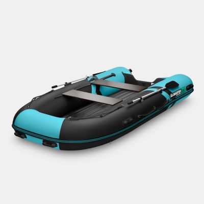 Надувная лодка GLADIATOR E380S черно-бирюзовый