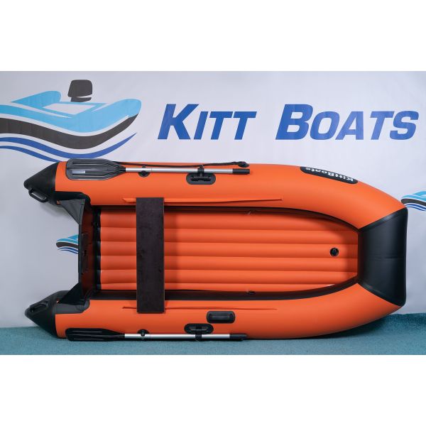 Лодка моторная килевая Kitt Boats 270 НДНД оранжево-черный