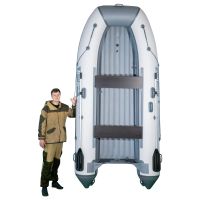 Лодка моторная килевая RiverBoats RB 350 НДНД серо-белый