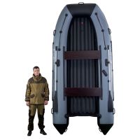 Лодка моторная килевая RiverBoats RB 370 НДНД черно-серый