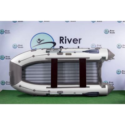 Лодка моторная килевая RiverBoats RB 370 НДНД серо-белый