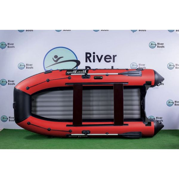 Лодка моторная килевая RiverBoats RB 370 НДНД черно-красный