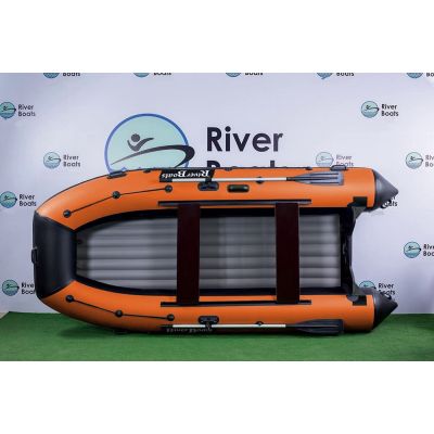 Лодка моторная килевая RiverBoats RB 370 НДНД черно-оранжевый