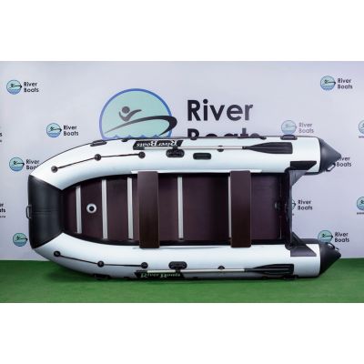 Лодка моторная килевая RiverBoats RB 370 Пайолы серо-белый