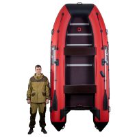 Лодка моторная килевая RiverBoats RB 370 Пайолы черно-красный