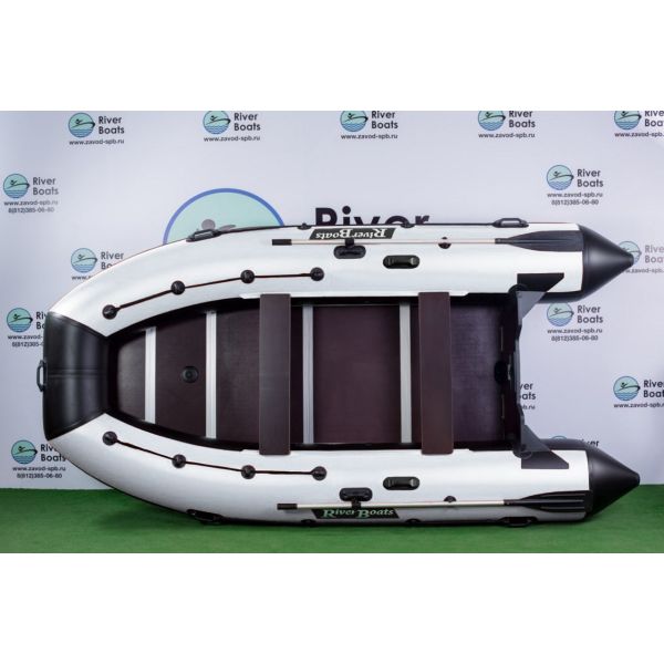 Лодка моторная килевая RiverBoats RB 390 Пайолы серо-белый